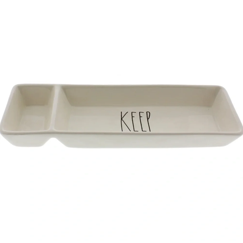 Rae Dunn tray Keep organizer NWOT ceramic